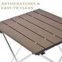 Grope Small Folding Camping Table with Aluminum Table Top, Beach Table for Sand with Carrying Bag,Prefect for Outdoor, Picnic, BBQ, Cooking, Festival (Coffee-M)