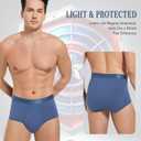 Men's Incontinence high-Waisted Underwear Washable 2-Pack, Excellent Absorbency, Leakproof, Breathable Cotton Briefs Dark Grey, Blue L