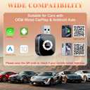 4 in 1 Wireless CarPlay Adapter with Screen Mirroring Supports Apple CarPlay & Android Auto & AirPlay & MirrorLink, 2026 Upgraded screen mirroring dongle for car, USB-A/USB-C Connection, Plug & Play