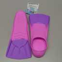 Gintenco Swim Fins, Kids Swim Training Fins for Lap Swimming, Travel Size Flippers with Mesh Bag, Silicone Swimming Fins for Kids Teens Adults Women Men (S(Jr 2-3/ US Women 3-5), Pink Purple)