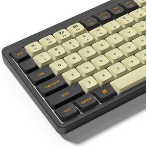 dagaladoo Low Profile PBT keycaps,Doubleshot keycaps for Mechanical Keyboard,138-keys Black/Beige Keyboard Key caps, for Mechanical Keyboard, Compatible with ANSI/ISO,TKL, Full-Sized Layout