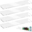 4 Pcs Medicine Cabinet Shelves 13.5 Inch Acrylic Replacement Organizer for Bathroom Living Room Wall Mounted Shelves for Kitchen Cabinet (Clear)