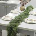 Dingion 2 PCS 6 ft Christmas Cedar Garland - Thick & Soft Artificial Realistic Cedar Pine Garland for Home Mantle, Stair, Fireplace, Wall, Indoor, Outdoor Christmas Winter Holiday Party Decoration