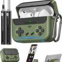Inesore for Airpods Pro 3 Case Cover with Cleaner Kit,with Lock for Airpod Pro 3 (2025),Classic Cool Funny Game Console Hard Air Pods Pro 3 Case for Men Boy(Military Green)