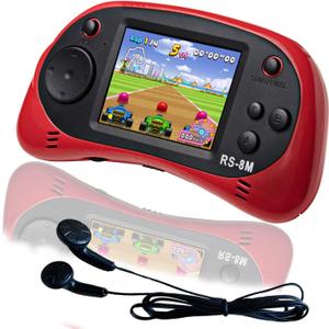 EASEGMER 16 Bit Kids Handheld Games Built-in 220 HD Video Games, 2.5 Inch Portable Game Player with Headphones - Best Travel Electronic Toys for Kids Age 3-10 Years Old Children (Red)