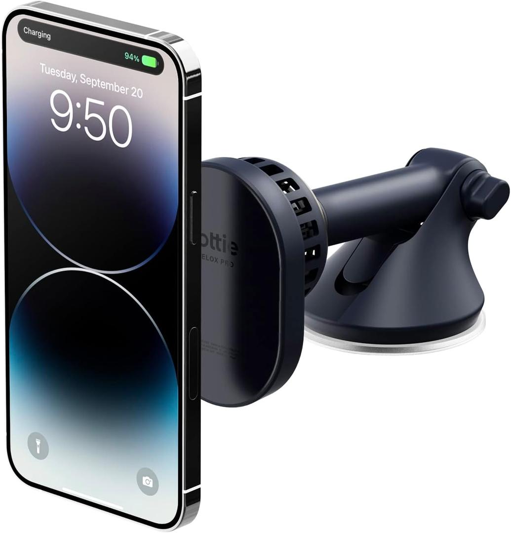 iOttie Velox Pro MagSafe Compatible Dash & Windshield Car Mount with Wireless Charging & CryoFlow Cooling Compatible with MagSafe Phones Including iPhone 12/13/14/15/16 Series (Car Charger Included)
