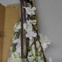 CISDUEO 3Pcs Artificial Cherry Blossom Flower White Silk Peach Flowers Bulk Plum Blossom Flowers with Leaves Cherry Blossom Branches Vase Arrangements for Spring Wedding Indoor Outdoor DIY Party Decor
