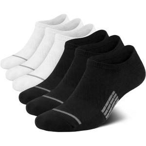 PAPLUS No Show Socks Men 6 Pairs, Non Slip Cushioned Athletic Low Cut Socks with Arch Support (Large-X-Large)