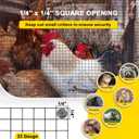 Black Hardware Cloth 16'' x 20' PVC Steel Vinyl Coated 1/4 inch Galvanized Wire Mesh Roll (23 GA) Chicken Wire Fence Roll, for coop Fences,Screen mesh, Rabbit/Snake Fences, Poultry enclosures, etc.