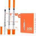 U-100 1ml 31ga Disposable Syringe and 31G x 6 mm (1/4") Needle, Lab Dispensing Supplies, 100Pack
