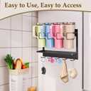 Magnetic Stanley Cup Holder for Fridge, Stanley Cup 30 & 40 oz Tumbler Water Bottle Organizer Accessories for Refrigerator Kitchen Cabinet (4 Cups)