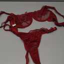 Lilosy Sexy Floral Lace Scallop Underwire Push Up Sheer Lingerie Set Outfits, Large
