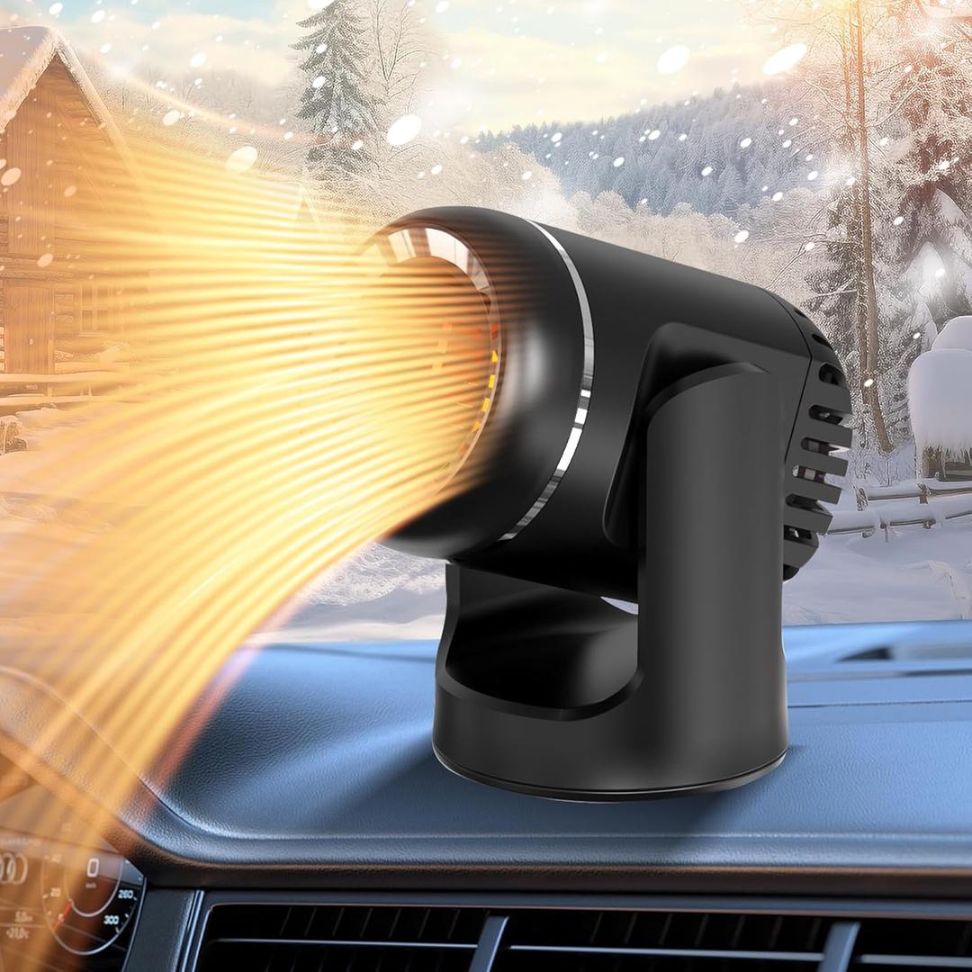 Car Heater, 12V Portable Car Heater, Heating & Cooling Fast Heating for Car Windshield Defogger Defroster, Plug-in Lighter