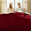 King Size Electric Blanket 100" x 90" - Soft Flannel Sherpa Heated Blanket with Dual Control, 5 Heating Levels & 10 Hours Auto Off, King Heating Blanket with ETL ertification (Red)
