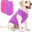2 Pack XXL Dog Sweater, Fleece Dog Sweaters for Medium Large Dogs with Leash Ring Winter Warm Pet Sweater Thick Clothes Coat for French Bulldog, Dachshund (Pink,Purple, XX-Large)