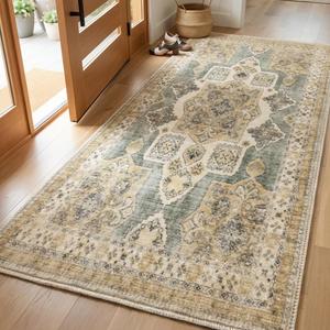Muddy Mat Monarch 3ft x 7ft Washable Area Rugs for Living Room, Bedroom & Dining Room  Modern Soft Low Pile Non Slip Carpet  Pet Friendly Waterproof Foldable Rugs for Home
