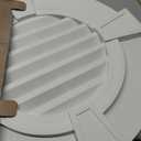 Builders Edge 120033030001 30" Round Octagon Vent Wide Ring and Keystones 001, White