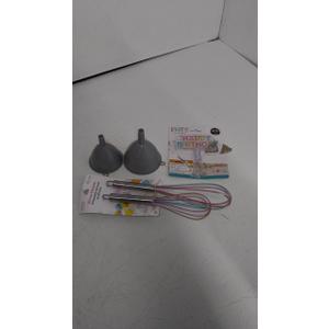 Crave Silicone Whisk Set, Unique Happy Bday Plastic Led Cake Topper, Funnel Gray 2PCS S/M