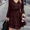 Summer Dresses for Women 2024 Tie Neck Ruffle Hem A Line Short Dress XL