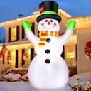 FunFanso 7 FT Christmas Inflatables Snowman Outdoor Decorations, Giant Blow up Snow Man Yard Decor Built-in Bright LED Light Wear Magic Hat, Weatherproof Holiday for Garden Patio Lawn Party Xmas Gifts