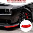 for Challenger Front Bumper Lip Splitter Protector Cover Trim for 2015-2023 Dodge Challenger Hellcat Red Exterior Accessories 2pcs