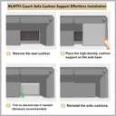 22" x 22" Couch Cushion Support for Sagging Seat, 3 PCS Large Size Insert Sofa Cushion Support for Better Lift, 45D High-Density Foam Couch Replacement for Furniture Seat Sagging Repair, Grey