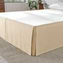 French Linen Bed Skirt 14" Tailored Drop Dust, Easy Fit Breathable Natural Flax Soft Cozy Farmhouse Bedding (14" Queen, 60"80")