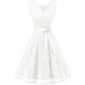 Dressystar Bridesmaid Dress Sleeveless Lace Dress Knee-Length Festive Cocktail Dress
 Xl