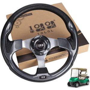 10L0L Golf Cart Steering Wheel, Generic of Most Golf cart EZGO Club Car Yamaha (style1 Gray)