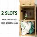 Trash Bag Dispenser & Grocery Bags Holder by Weneder - Bamboo 2 in 1 Kitchen Organizer for Garbage and Plastic Bags - Under Sink Storage, Over Cabinet Door and Wall Mounted - Wooden Home Organizers