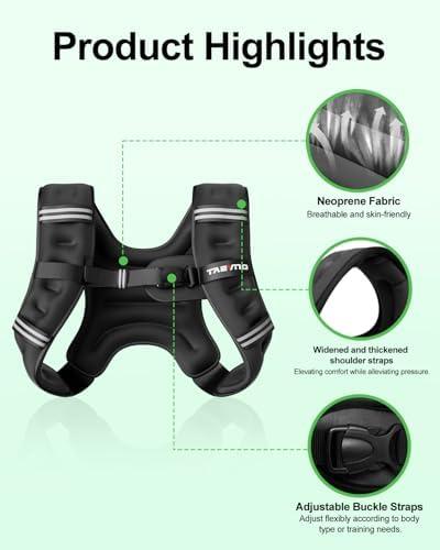 Adjustable Weighted Vest for Women Men, 6-12lb/12-20lb/20-32lb Comfort Fit - U-Shaped Ergonomic Weight Vest with 6 Removable Iron Sandbags, Large Front Mesh Pocket & Reflective Strips, Ideal for Running, Walking, Strength Training, HIIT, Cardio Workouts, Size: 6-12LB