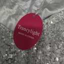 Trancylight Women's Glitter Sequin Dress Spaghetti Strap V Neck Party Cocktail Sparkly Mini Dress Clubwear (Silver, L)