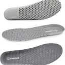 2 x riemot Men's Shoe Insoles Breathable Honeycomb Sport Shoe Insoles Cushioning Shoe Inserts Replacement Innersoles for Water Shoes Sneakers Work Shoes Grey US9/ EU42