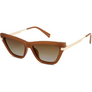 SOJOS Retro Polarized Cat Eye Sunglasses Womens Vintage Shades Trendy Stylish Sunnies SJ2361A (Brown / Gradient Brown)