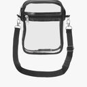 uxcell Clear Crossbody Purse Bag, Stadium Approved Clear Waterproof Backpack Shoulder Bag with Front Pocket for Men and Women, Concerts Stadium Events Sports Festivals, Black 15x4.6x20cm