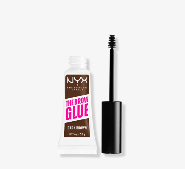 NYX PROFESSIONAL MAKEUP The Brow Glue, Extreme Hold Tinted Eyebrow Gel  Dark Brown
