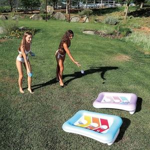 Inflatable Bean Bag Toss Swimming Pool Game Blue Synthetic Fiber