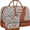 Weekender Bag for Women, Large Overnight Bag Canvas Travel Duffel Bag Carry On Tote with Shoe Compartment 21" 3Pcs Set
