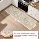 Collive Kitchen Mats for Floor, Cushioned Anti Fatigue Mat Pink Floral Rugs Non Skid Waterproof Sink Rug, Memory Foam Comfort Standing Mat for Office, Laundry, Desk, 2'x6'