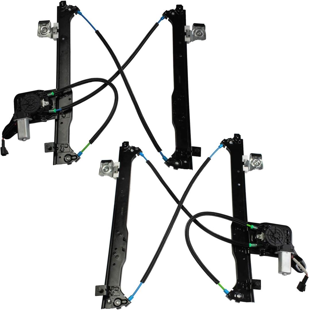 Rear Driver+Passenger Side Power Window Regulator with Motor Assembly Compatible with Silverado/Suburban/Avalanche 1500 2500 3500 00-06 Cadillac Escalade 02-06 GMC Yukon XL/Sierra