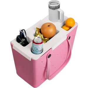 Topper Tray for Bogg Bag  Cup Holder & Storage Lid Compatible with Bogg Bag XL - For Stanley 30 oz 40 oz  Outdoor Beach Tray Topper Insert  Easy to Clean (White)