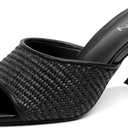 Vivianly Womens Clear Heels Sandals Transparent Stiletto Heel Slippers Backless Peep Toe Slip on Heeled Mules (6, Black Braided)