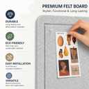 Felt Bulletin Board for Wall 24" x 18" Unfolded Size, Small Frameless Felt Pin Board, Soft Cork Board Alternative for Office, Home Planning, Notes, Photos & Wall Decor, Foldable Shipping, Easy Install