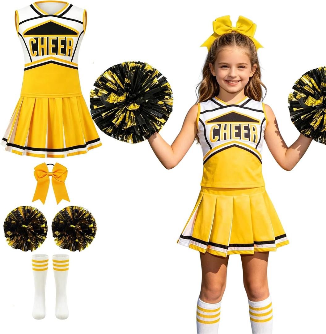 Colorful House Cheerleader Costume for Girls Cheerleader Uniform Outfit Child Cute Cheerleading Outfit for Halloween