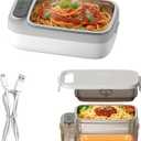 Radio Heater Lunch Box Rechargeable Portable Food Warmer with Digital Display and Keep-Warm Function 1L Large Capacity Food Warmer Ideal for Office Camping Travel
