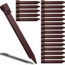 50 Pack Garden Landscape Stakes 10 inch Heavy Duty Plastic Stakes Tent Stakes Anchoring Spikes for Edging Terrace Board and Christmas Inflatables Garden Decorations Nails Brown