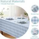Veblandy Checkered Tablecloth Square Waterproof Gingham Table Cloth Washable Buffalo Plaid Table Cover Wrinkle Free for Kitchen, Dining and Outdoor Picnic, 60 x 60 Inch, Light Blue and White