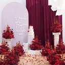 2pcs 19inch Red Free Standing Flowers Ball Bouquet Artificial Rose Arrangements Balls for Wedding Centerpieces Tables Chair Aisle Runner Flowers Decorations