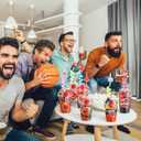 167 Pcs 24 Set Basketball Party Cups Favor with Lid Straw Sticker Pendant Keychain Raffia Disposable Clear Goodie Cups Return Gifts for Sports Team Birthday Theme Party Drinkware Supplies