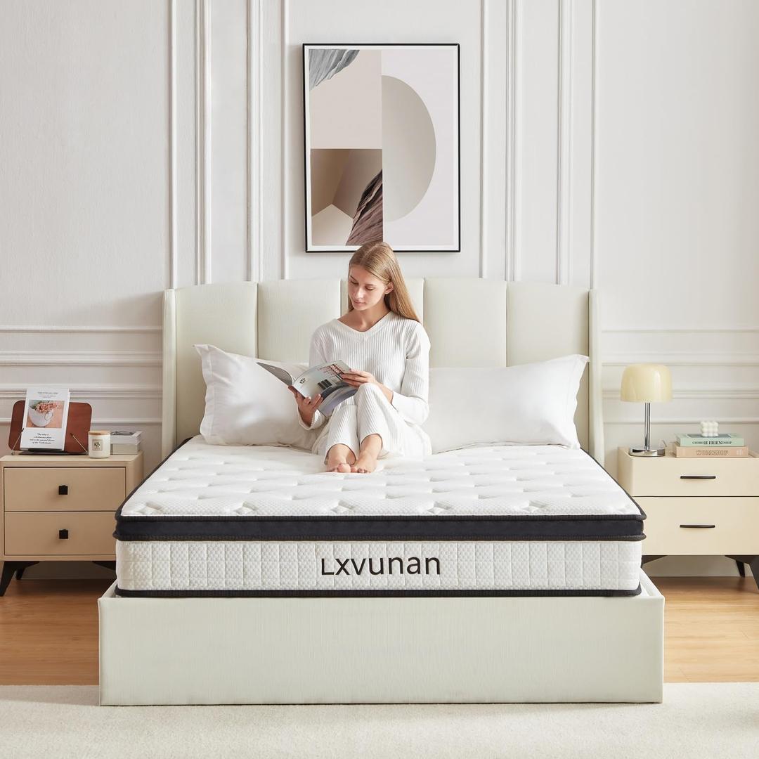 Queen Mattress, 10 inch Box Mixed Gel Memory Foam, Independent Bag Spring Mattress, Medium Hardness, Comfortable and Breathable